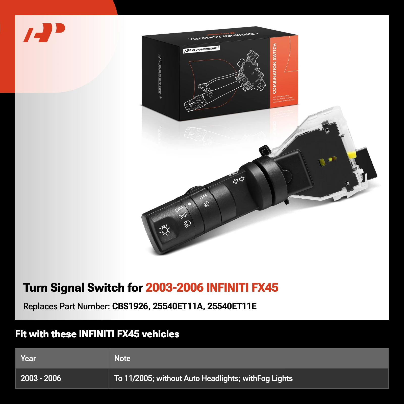 Turn Signal Switch for 2003-2006 INFINITI FX45