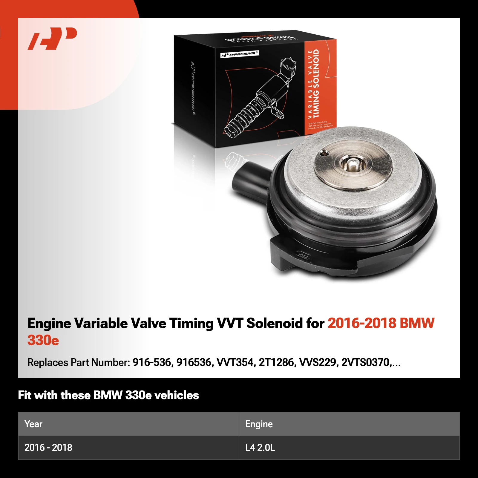 Engine Variable Valve Timing VVT Solenoid for 2016-2018 BMW 330e