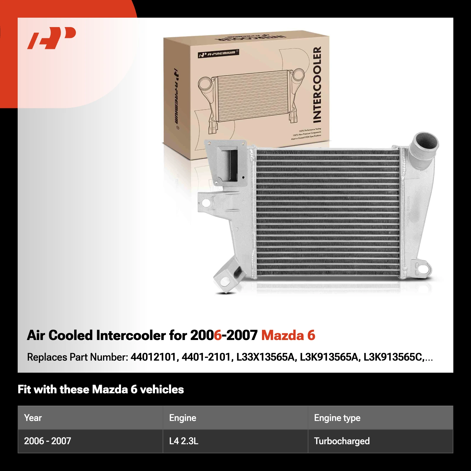 Air Cooled Intercooler for 2006-2007 Mazda 6