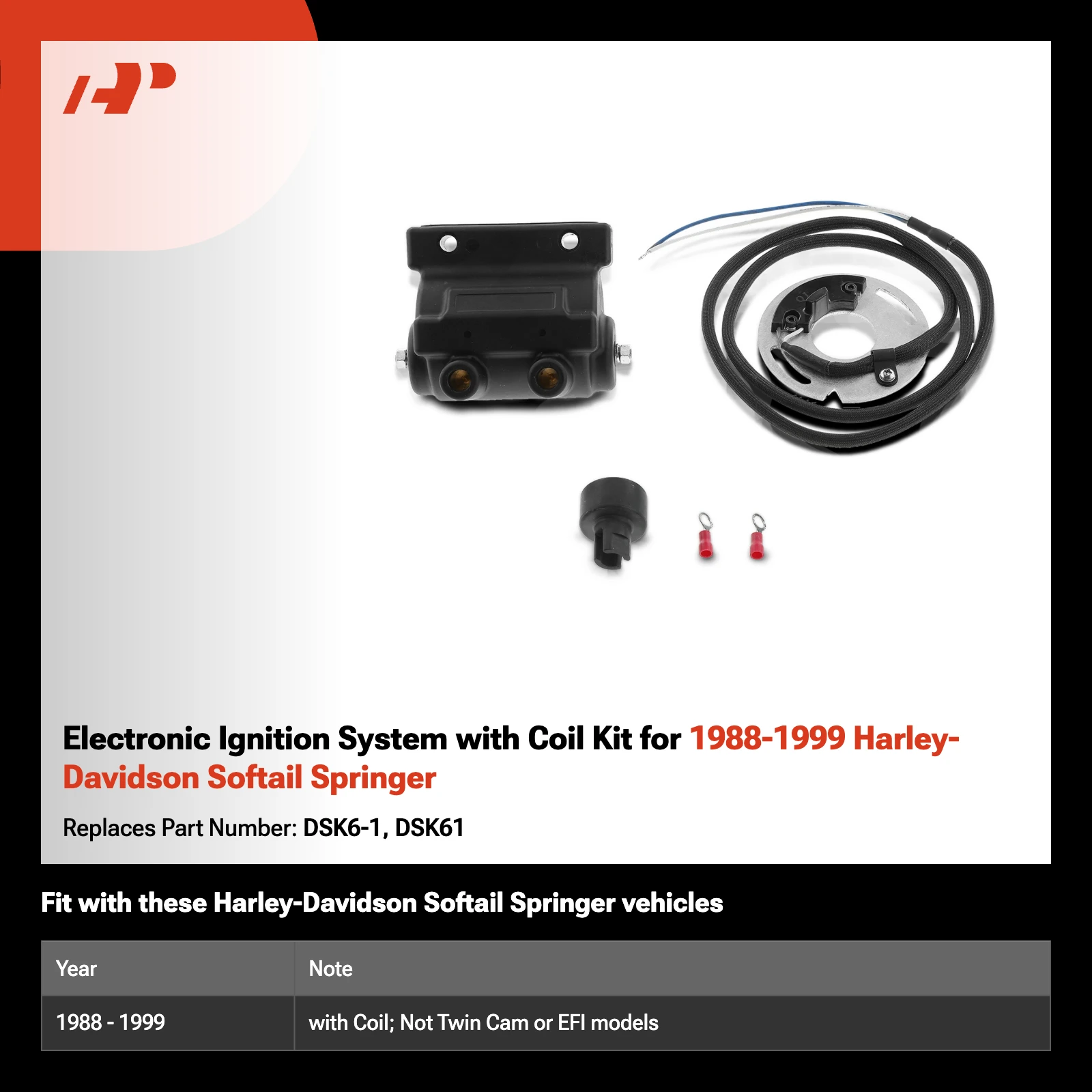 Electronic Ignition System with Coil Kit for 1988-1999 Harley-Davidson Softail Springer