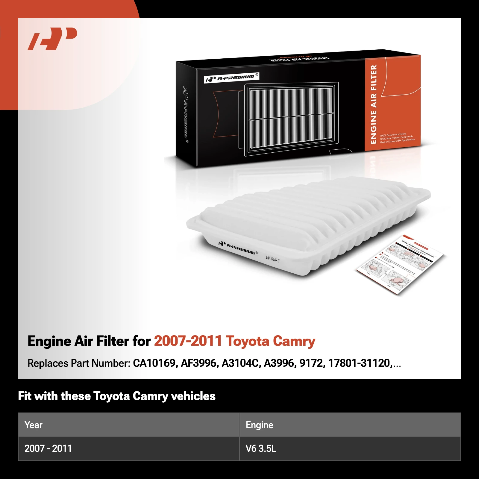Engine Air Filter for 2007-2011 Toyota Camry