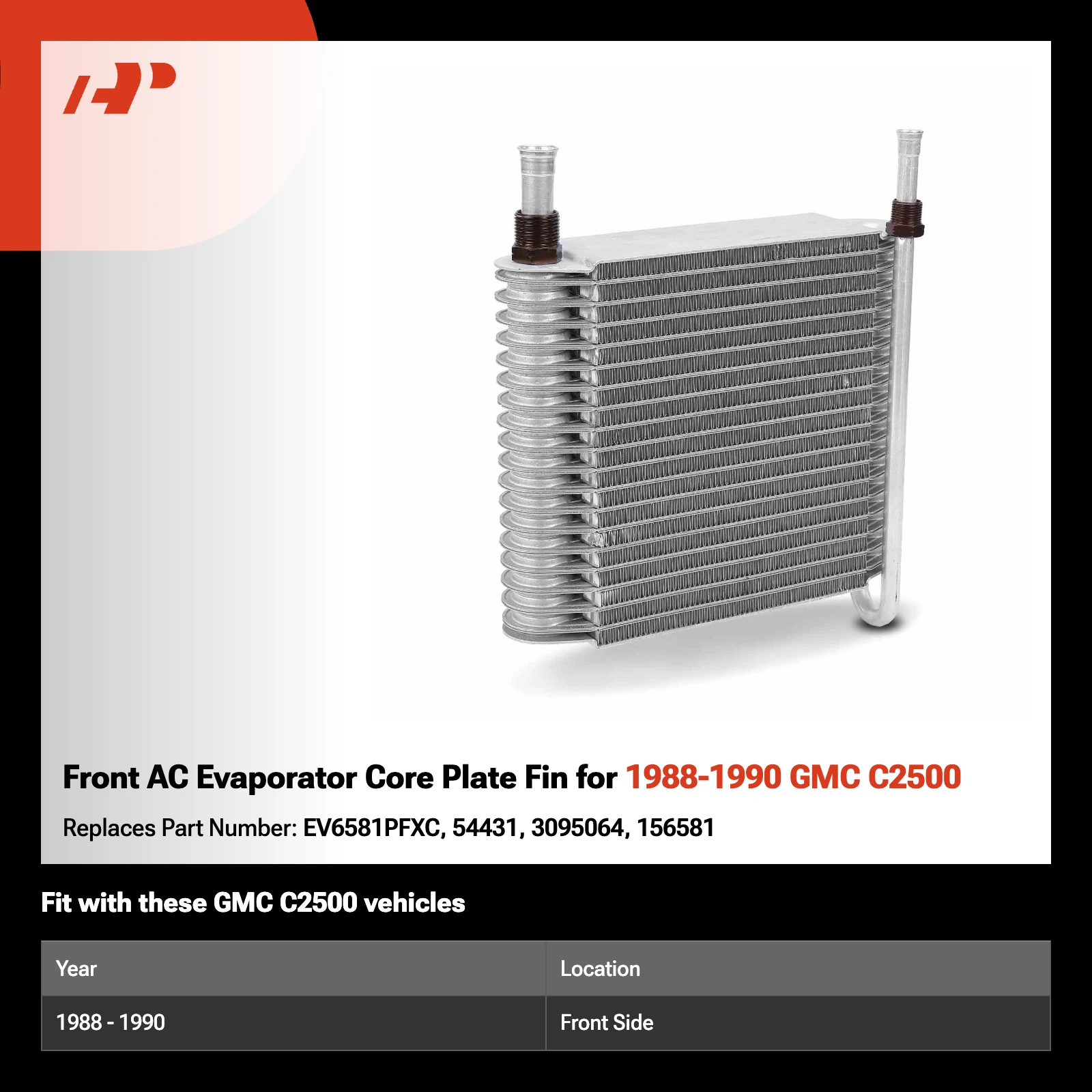 Front AC Evaporator Core Plate Fin for 1988-1990 GMC C2500