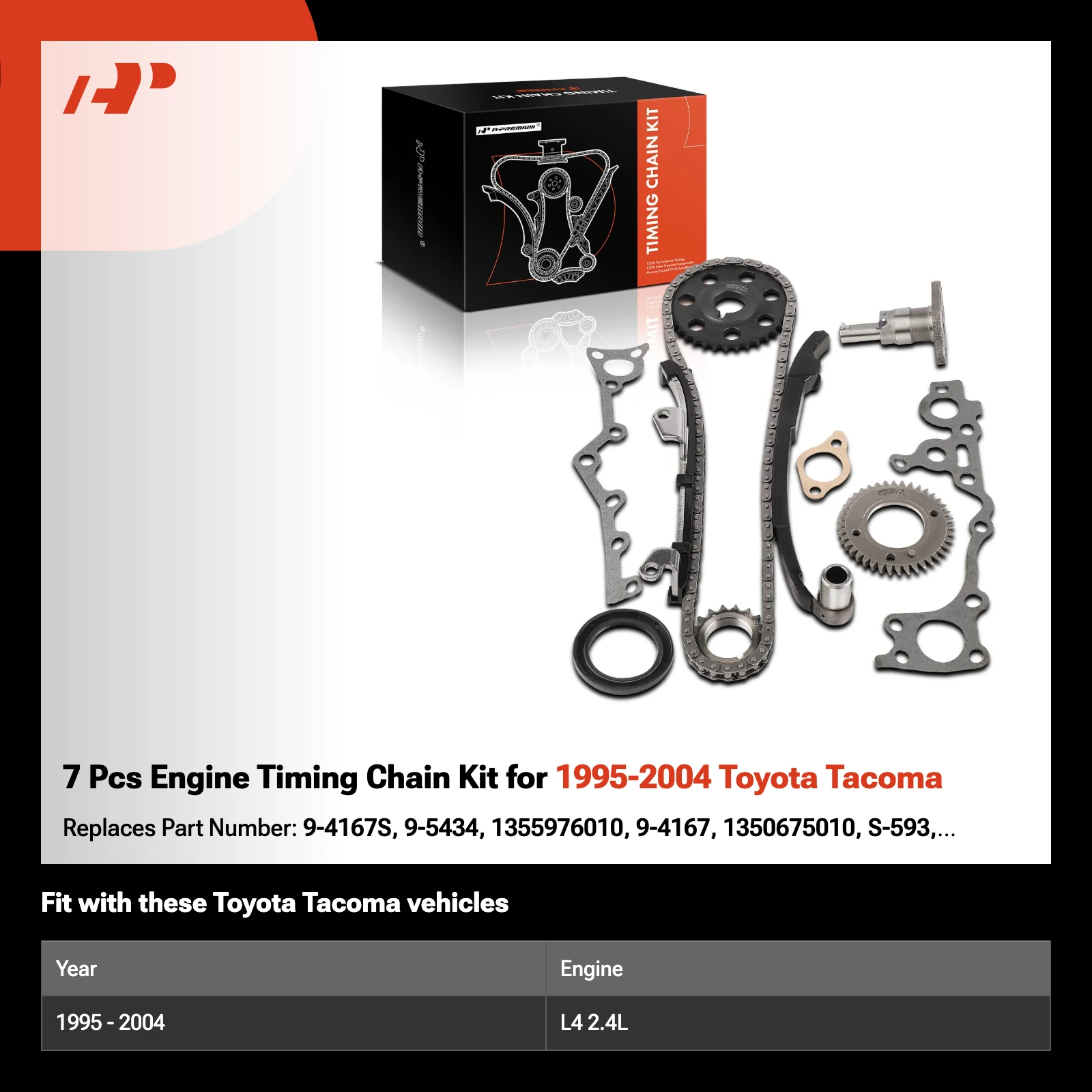 7 Pcs Engine Timing Chain Kit for 1995-2004 Toyota Tacoma