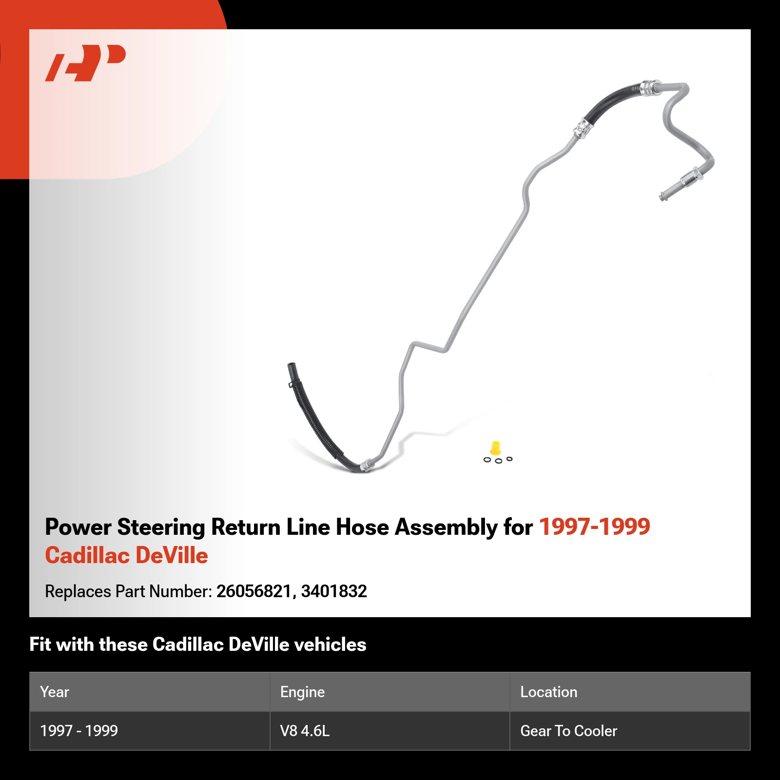 Power Steering Return Line Hose Assembly for 1997-1999 Cadillac DeVille