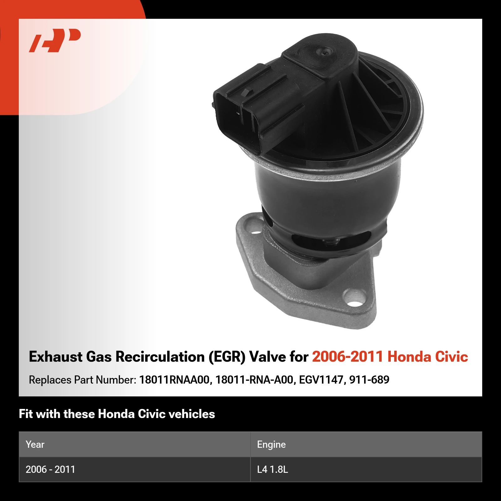Exhaust Gas Recirculation (EGR) Valve for 2006-2011 Honda Civic