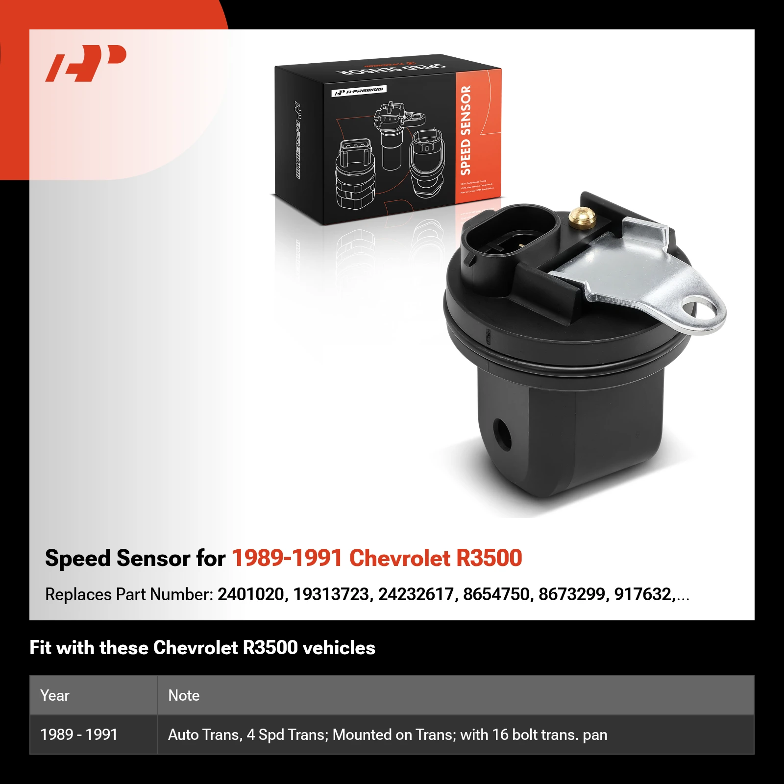 Speed Sensor for 1989-1991 Chevrolet R3500