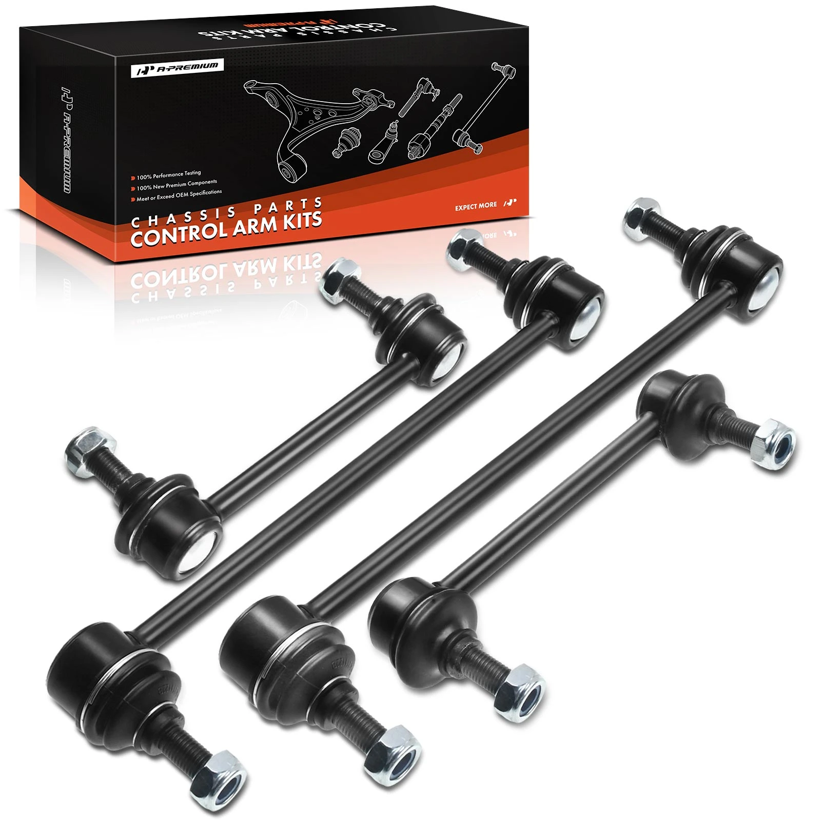 4 Pcs Front & Rear Stabilizer Sway Bar Links