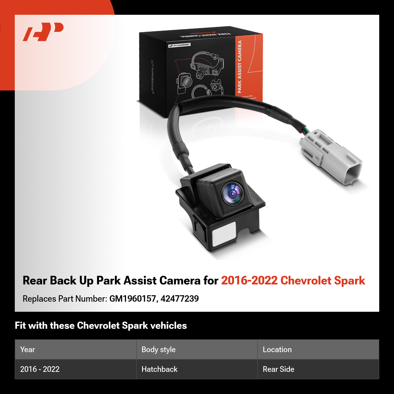 Rear Back Up Park Assist Camera for 2016-2022 Chevrolet Spark