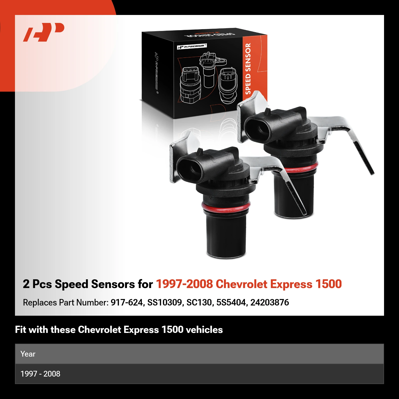 2 Pcs Speed Sensors for 1997-2008 Chevrolet Express 1500