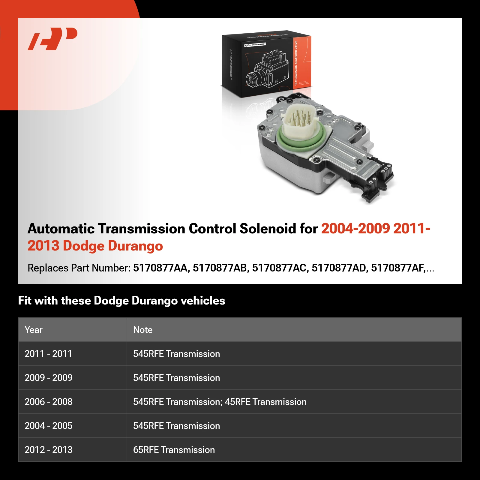 Automatic Transmission Control Solenoid for 2004-2009 2011-2013 Dodge Durango