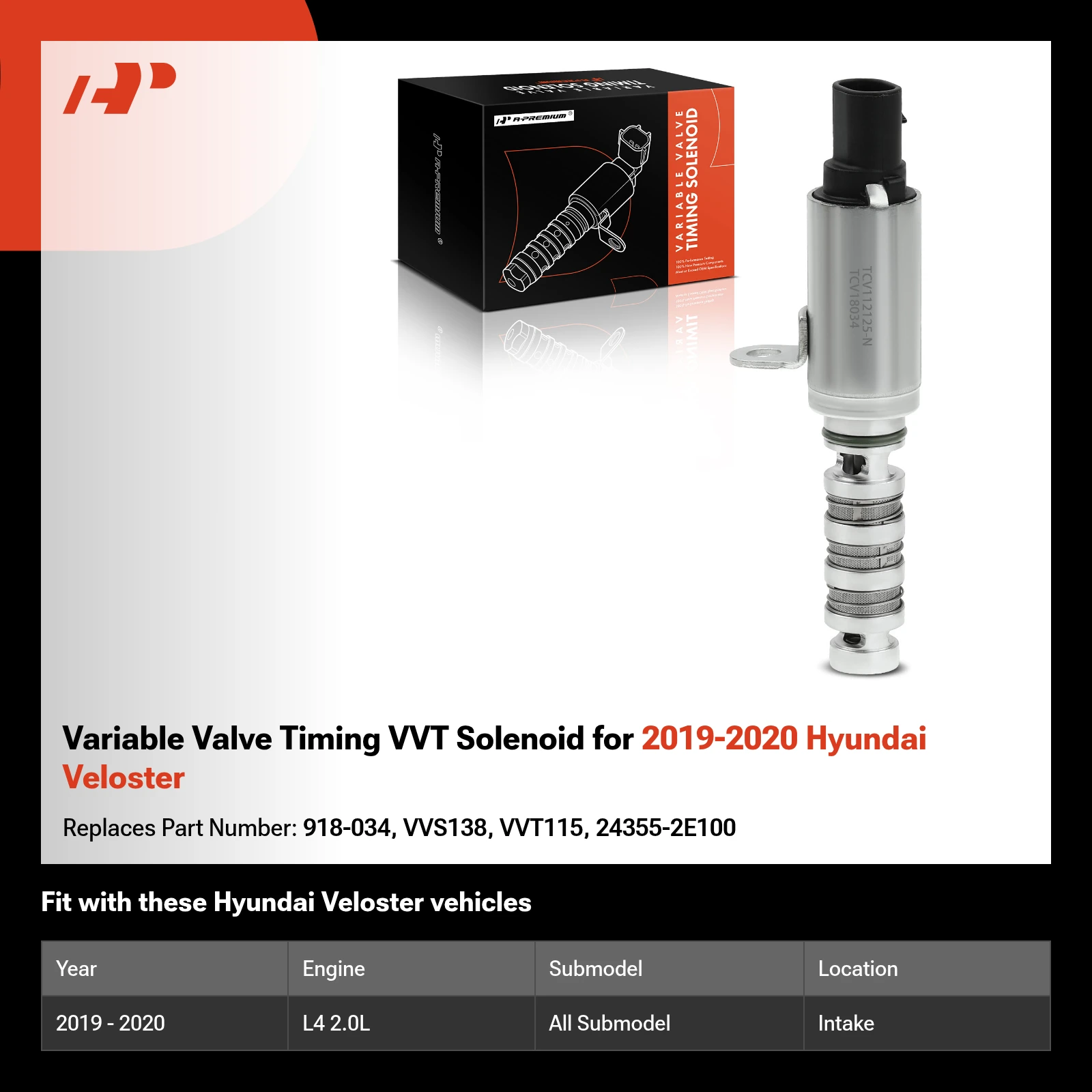 Variable Valve Timing VVT Solenoid for 2019-2020 Hyundai Veloster
