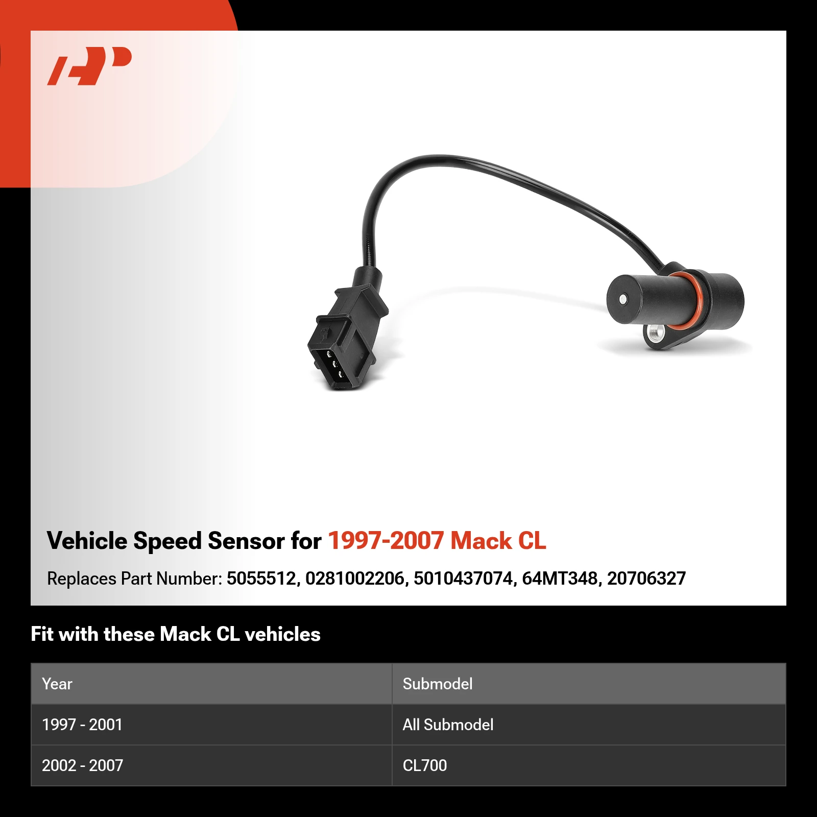 Vehicle Speed Sensor for 1997-2007 Mack CL
