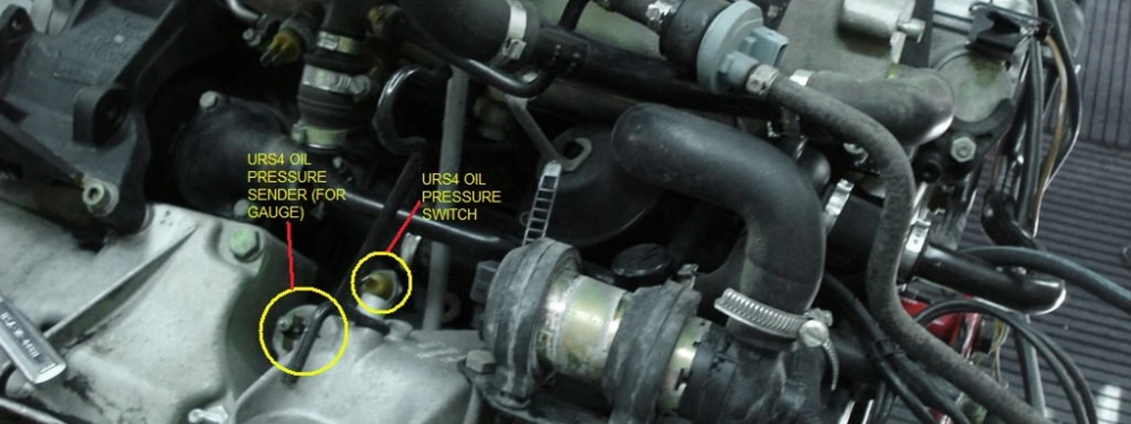 The oil pressure sensor's location