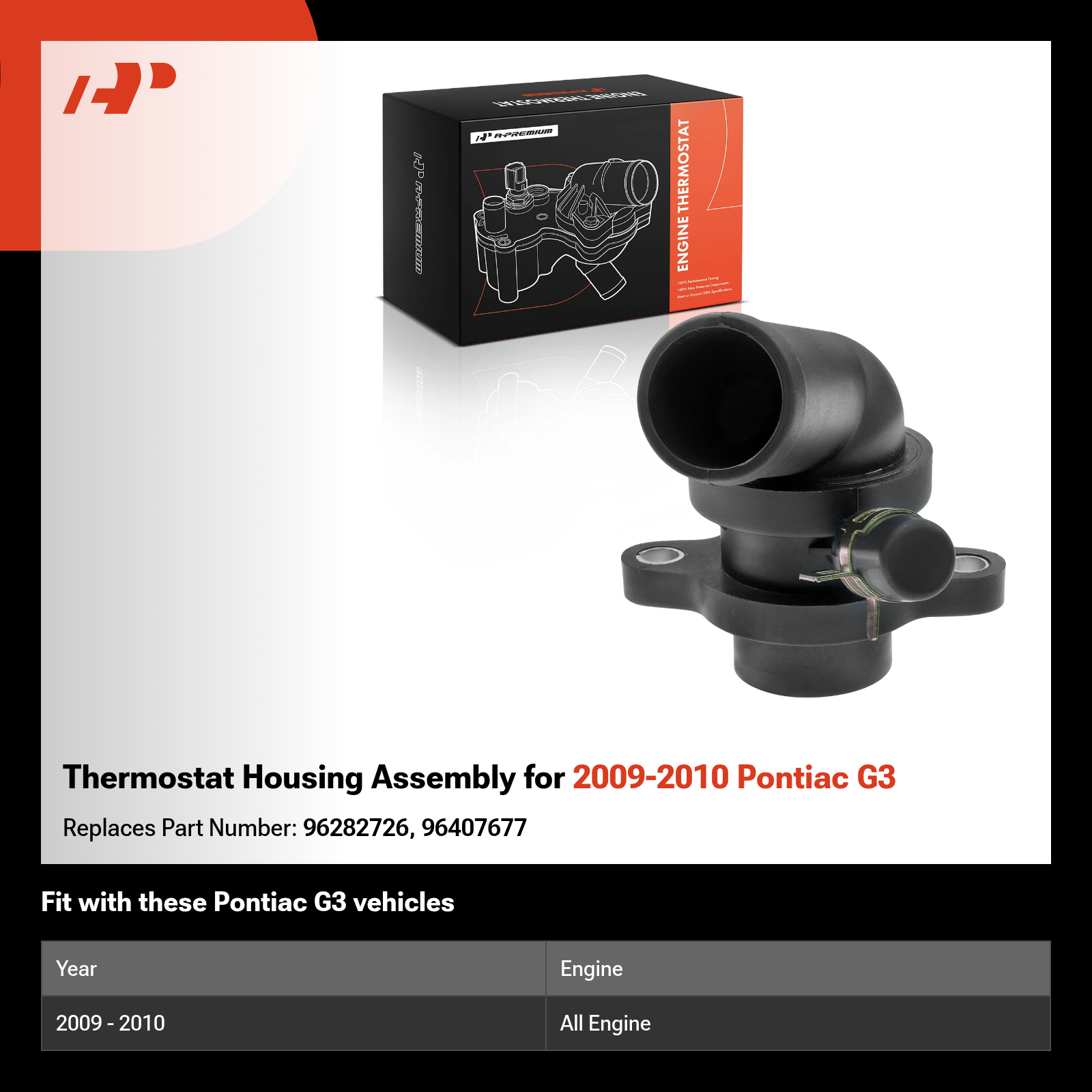 Thermostat Housing Assembly for 2009-2010 Pontiac G3