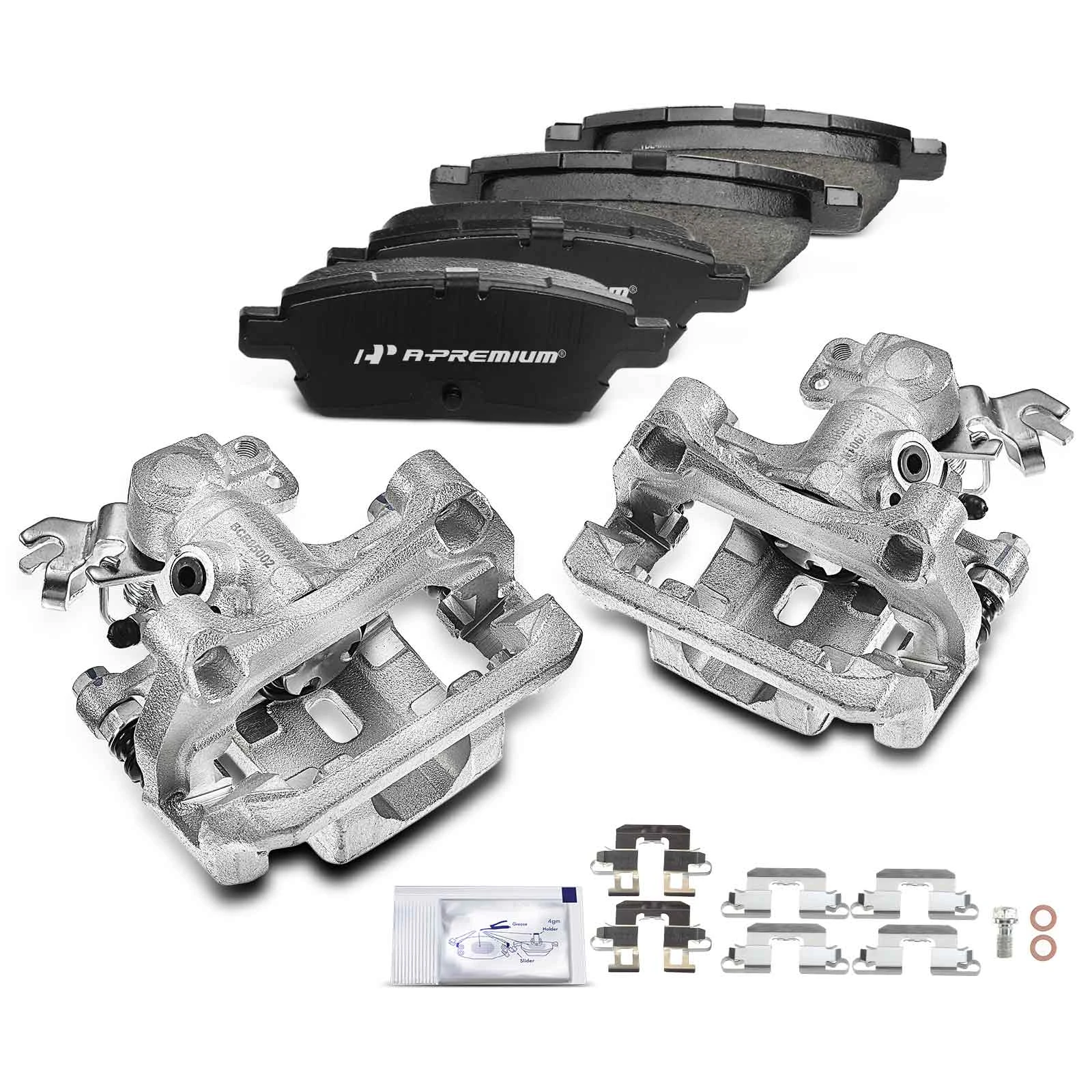 6 Pcs Rear Brake Calipers & Ceramic Brake Pads for 2006-2013 Mazda 6