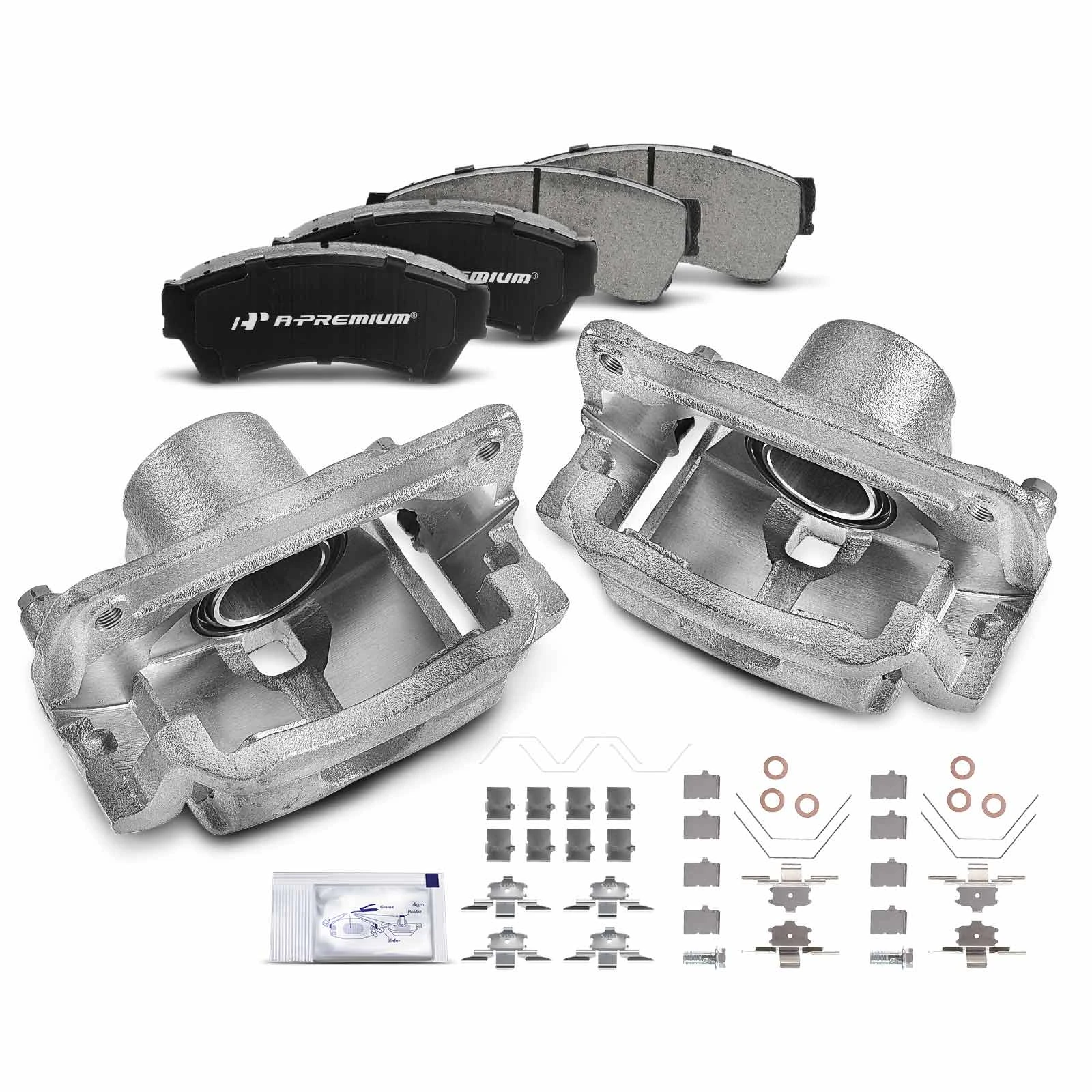 6 Pcs Front Brake Calipers & Ceramic Brake Pads for 2006-2013 Mazda 6