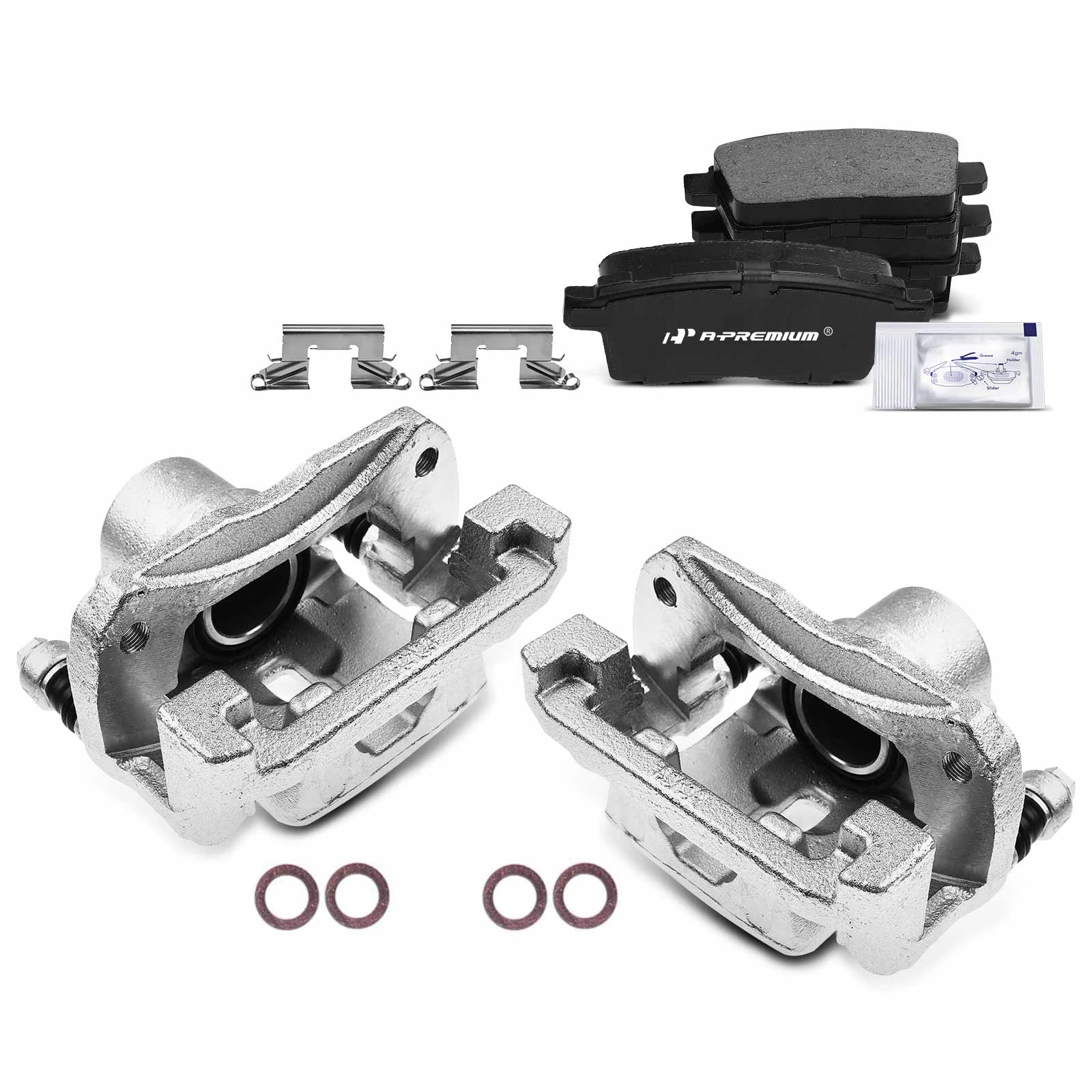 6 Pcs Rear Brake Calipers & Ceramic Brake Pads for 2007-2015 Mazda CX-9