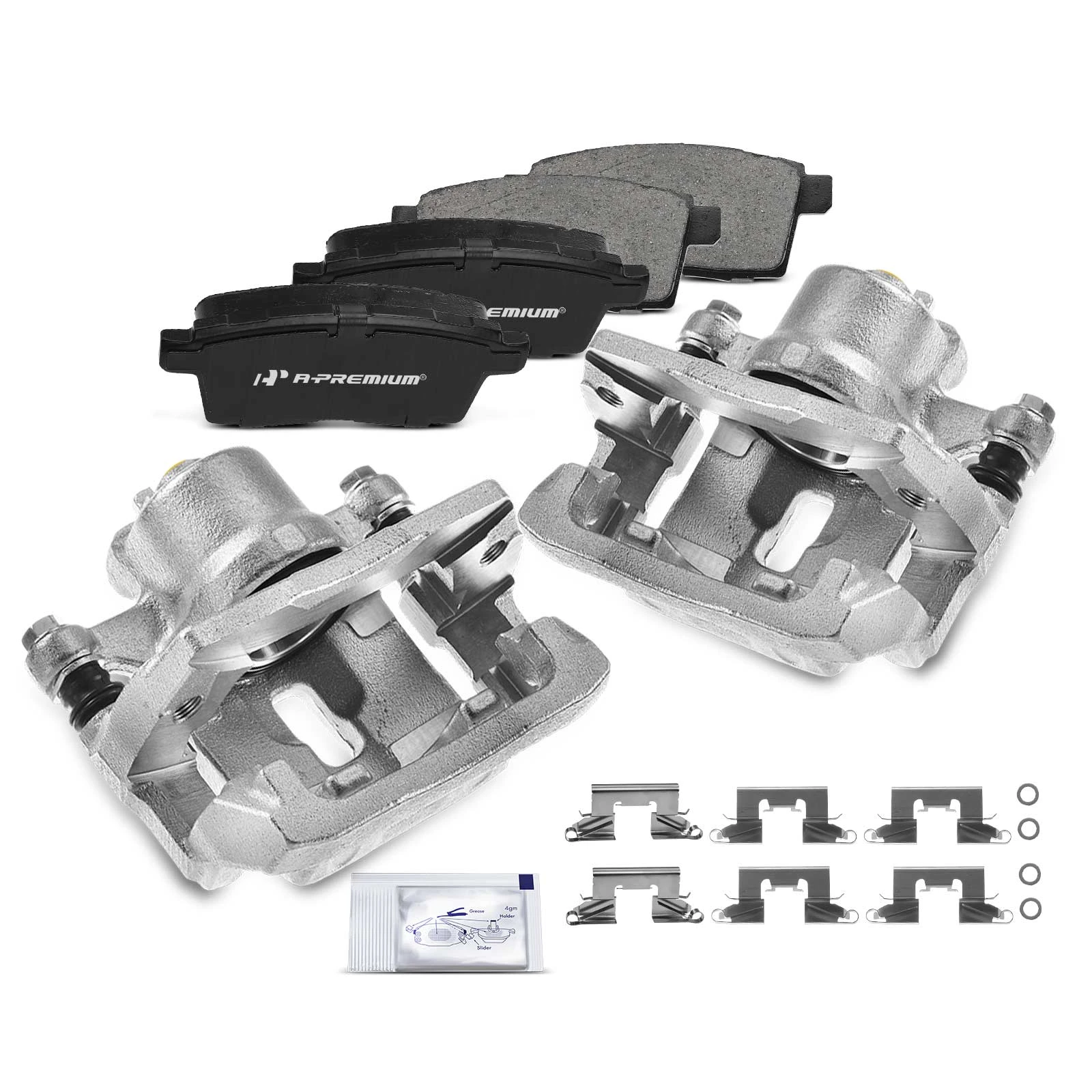 6 Pcs Rear Brake Calipers & Ceramic Brake Pads for 2007-2012 Mazda CX-7