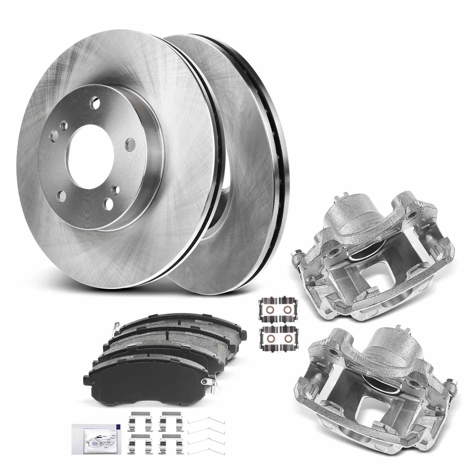 8 Pcs Front Disc Brake Rotors & Ceramic Brake Pads & Brake Calipers