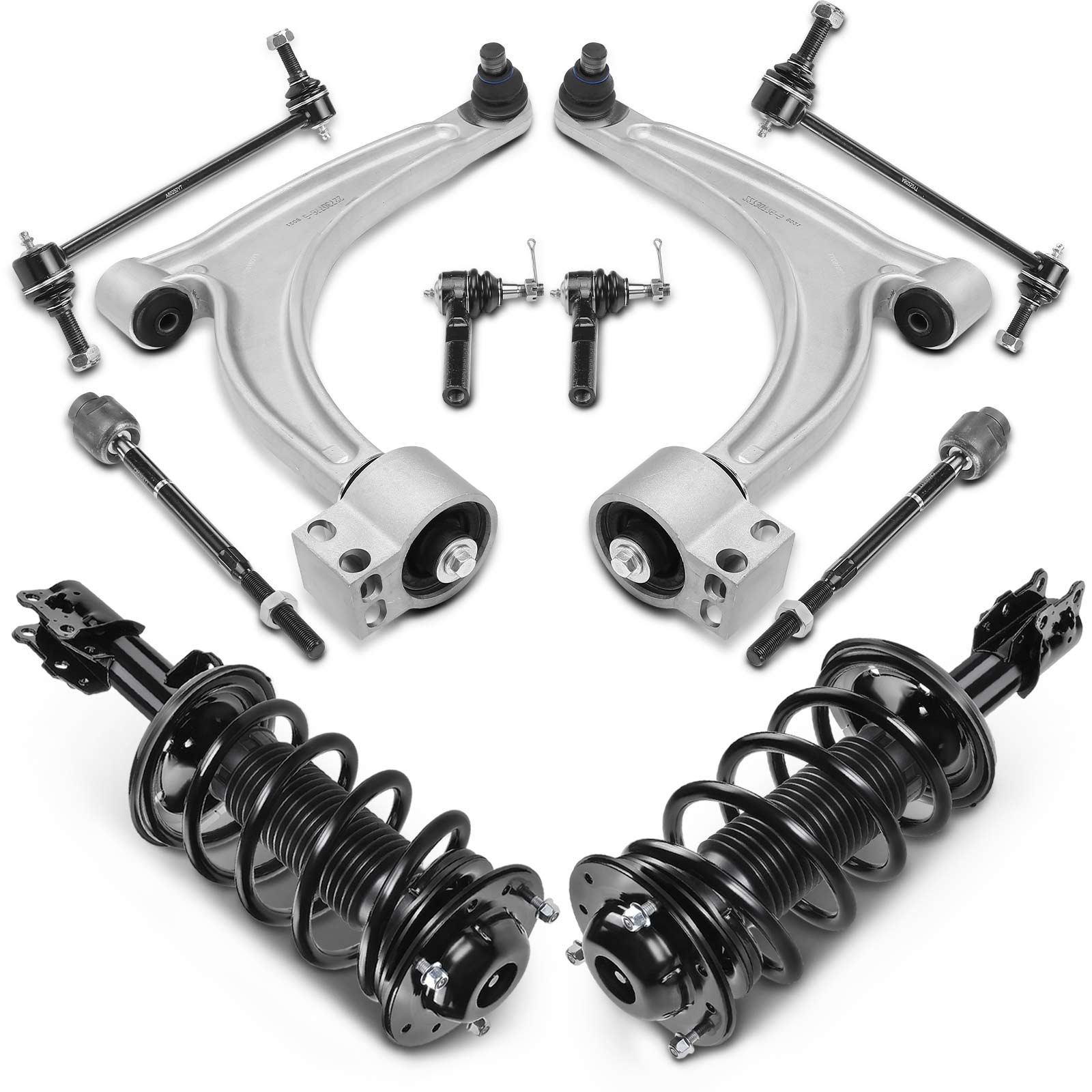 2007-2009 Saturn Aura 10-Pc Shock Strut Coil Spring and Control Arm Kit, Front Side A-Premium APCA5393