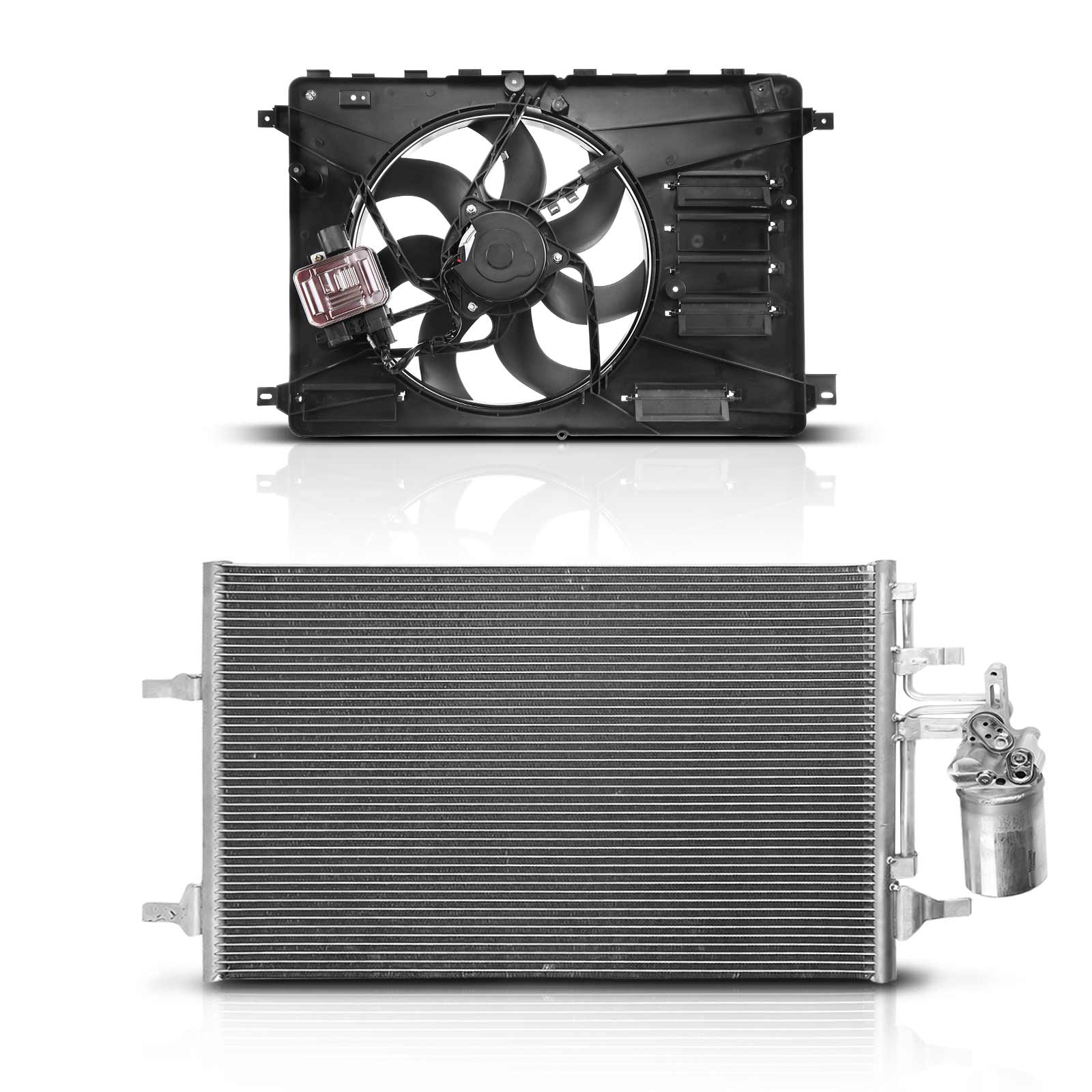 AC Condenser & Single Cooling Fan Assembly Kit