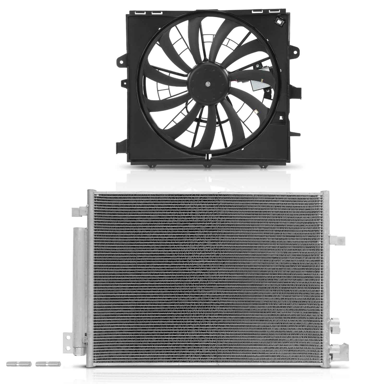 AC Condenser & Single Cooling Fan Assembly Kit