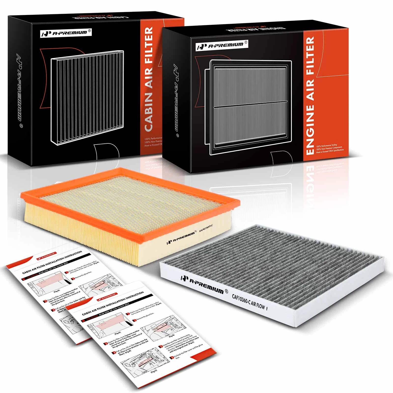 Engine & Activated Carbon Cabin Air Filter for 2003-2004 Chevrolet Silverado 1500