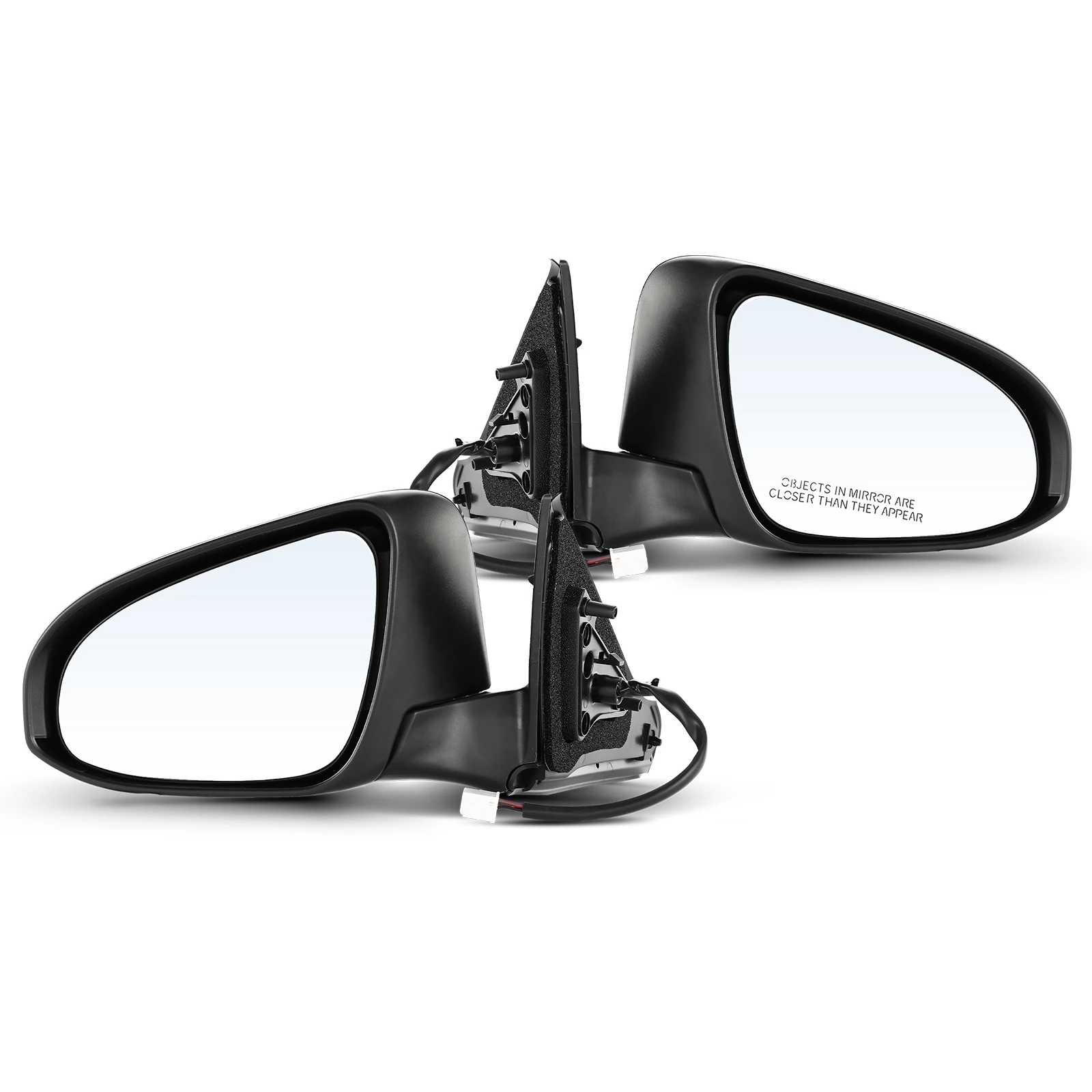 2015-2017 Toyota Camry Driver & Passenger Mirror, with Heating, Power Adjustment, Manual Folding, White & Black A-Premium APMI204