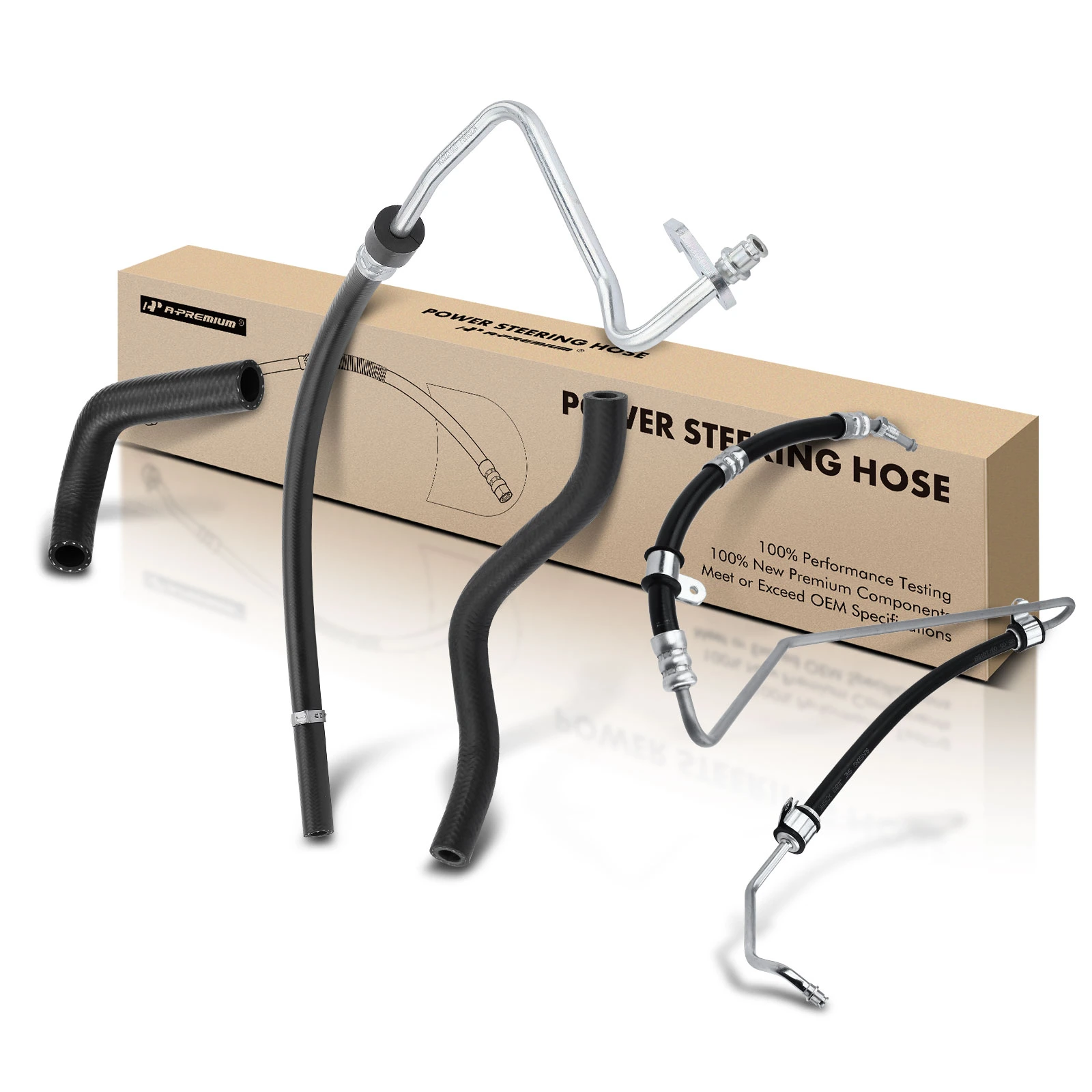 4 Pcs Power Steering Pressure & Return & Reservoir Hose Assembly for 2007-2015 Freightliner Sprinter 3500