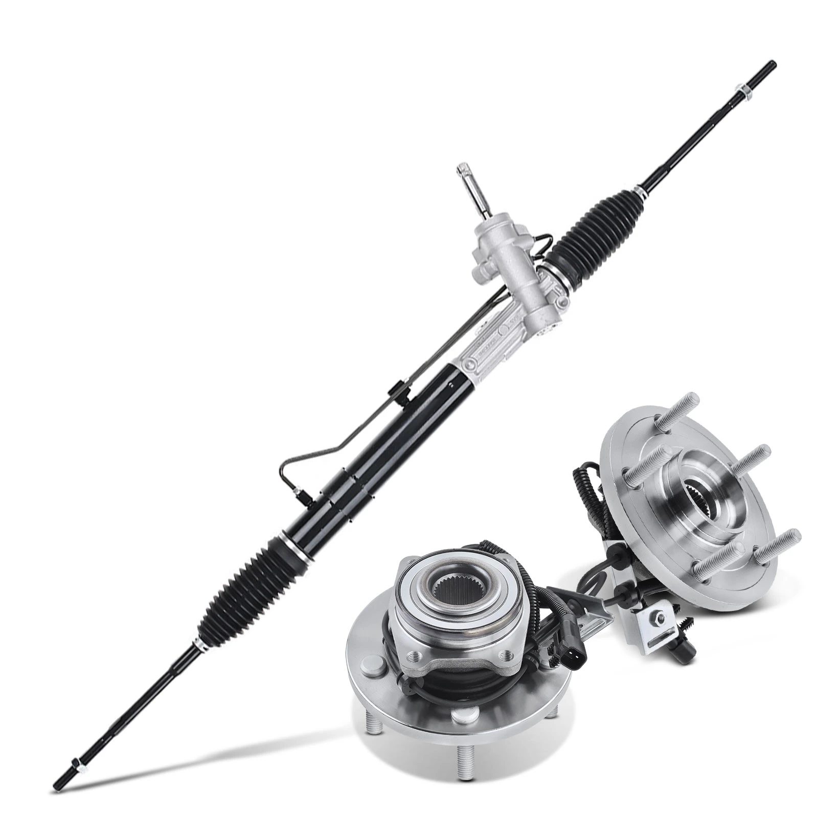 3 Pcs Rack and Pinion & Hub Bearing Kit