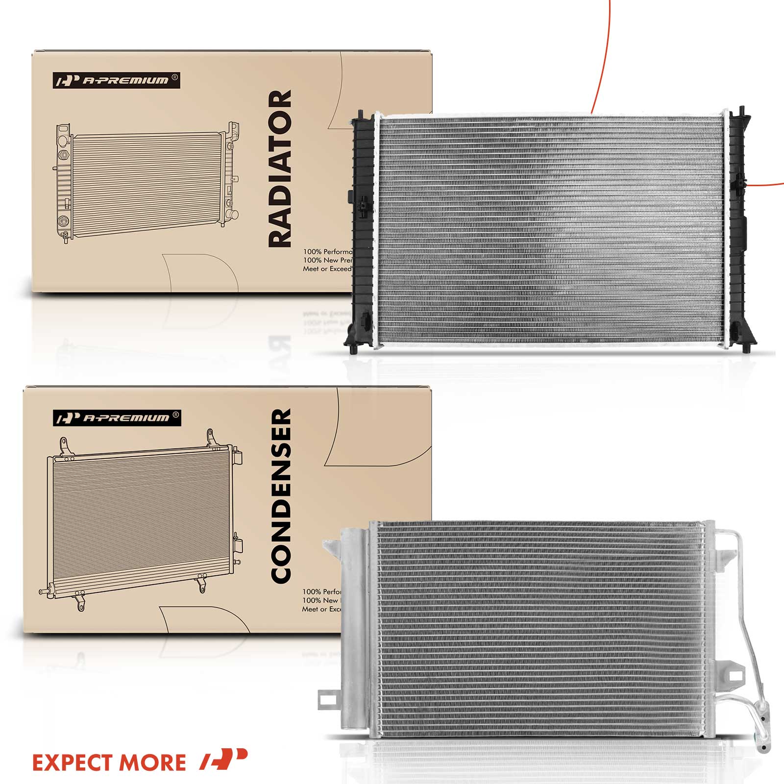 Radiator & AC Condenser Cooling Kit for Ford Fusion 2010-2012 Lincoln Mercury 2.5L