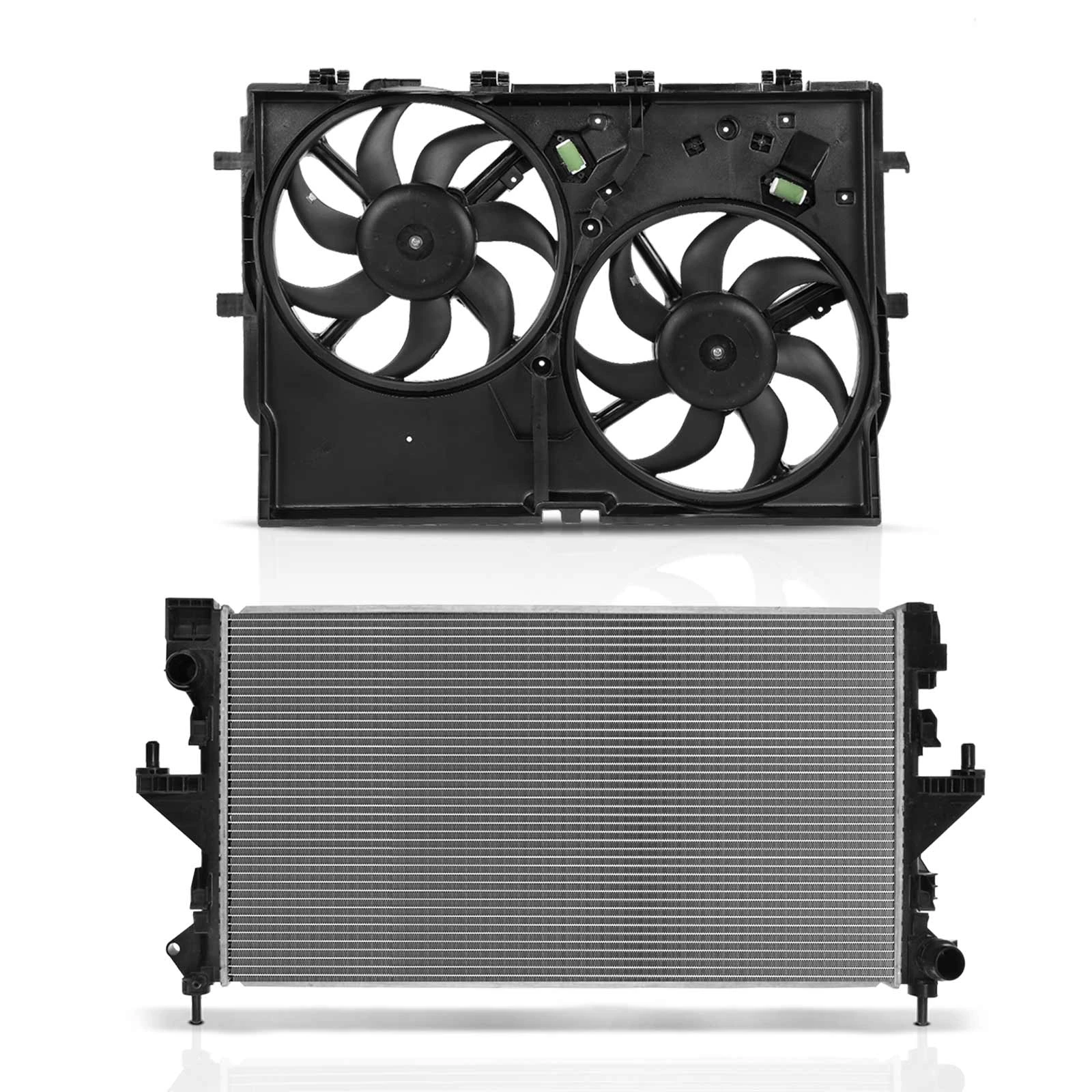 2 Pcs Radiator & Cooling Fan Assembly Kit