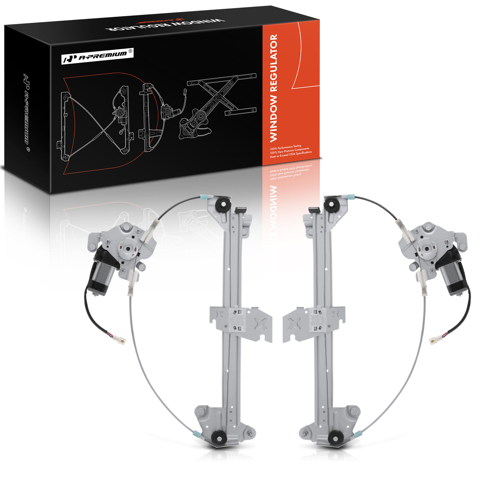 2 Pcs Front Power Window Regulator with Motor