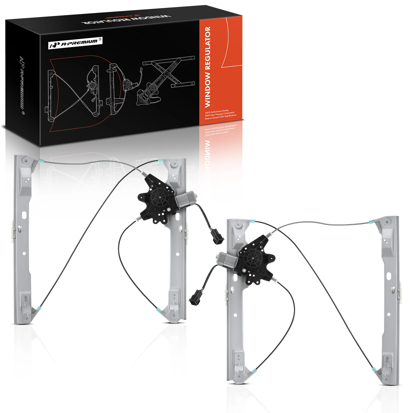 2 Pcs Front Power Window Regulator with Motor