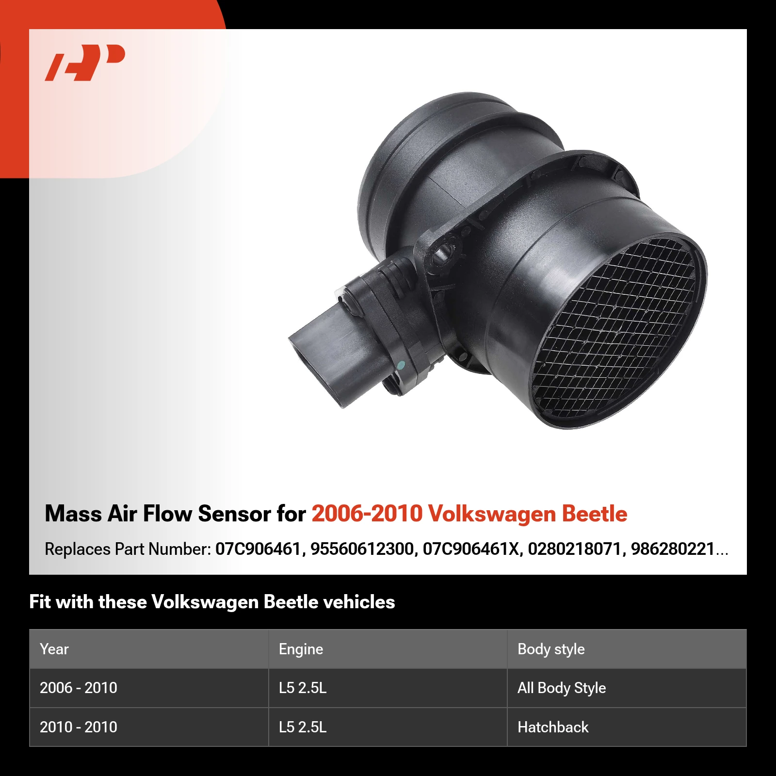 Mass Air Flow Sensor for 2006-2010 Volkswagen Beetle