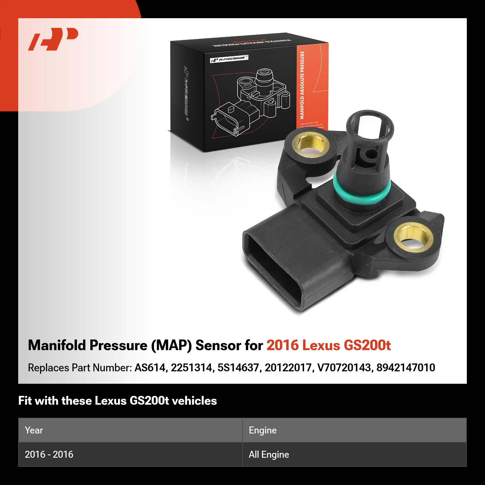 Manifold Pressure (MAP) Sensor for 2016 Lexus GS200t