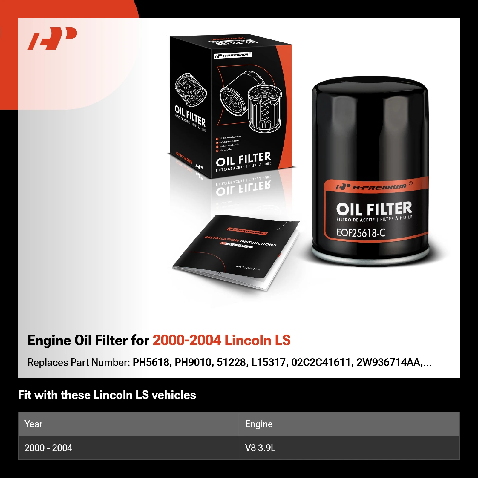 Engine Oil Filter for 2000-2004 Lincoln LS