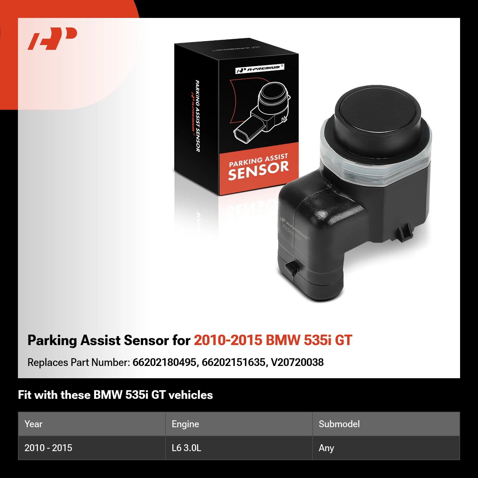 Parking Assist Sensor for 2010-2015 BMW 535i GT