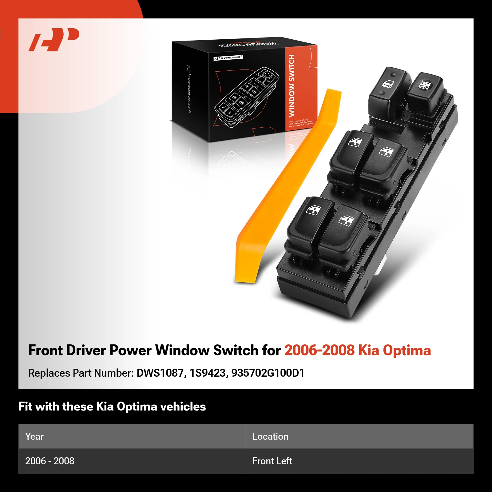 Front Driver Power Window Switch for 2006-2008 Kia Optima