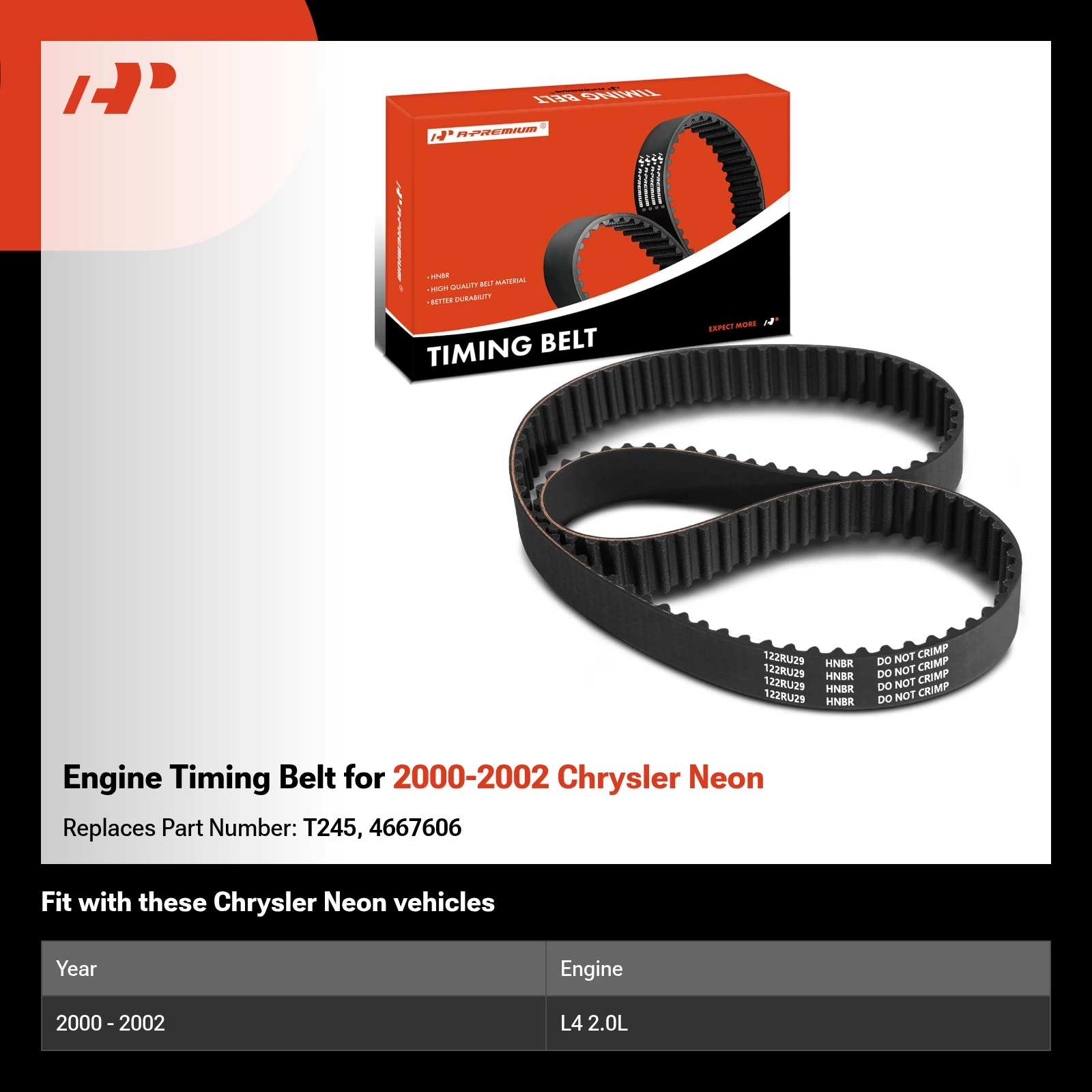 Engine Timing Belt for 2000-2002 Chrysler Neon