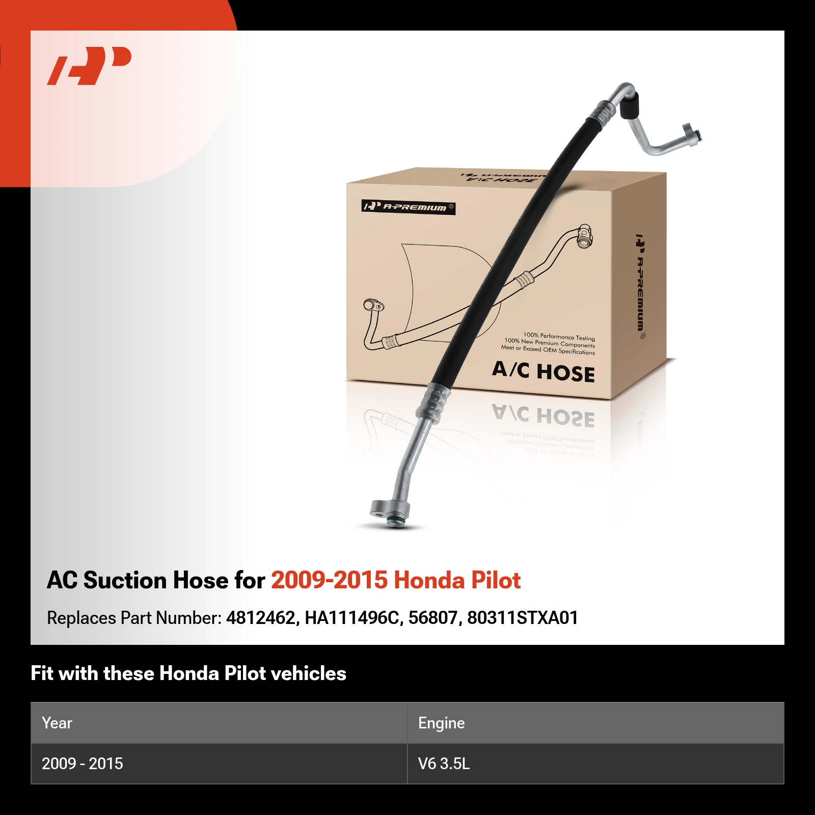 AC Suction Hose for 2009-2015 Honda Pilot