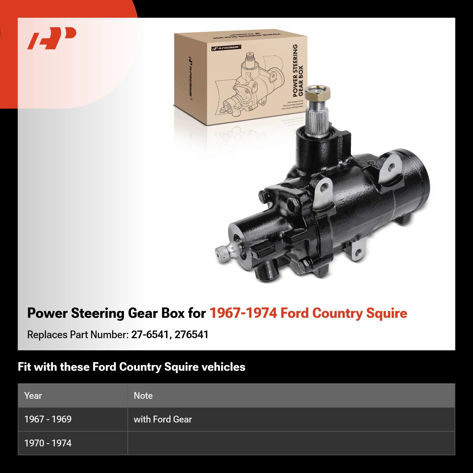 Power Steering Gear Box for 1967-1974 Ford Country Squire