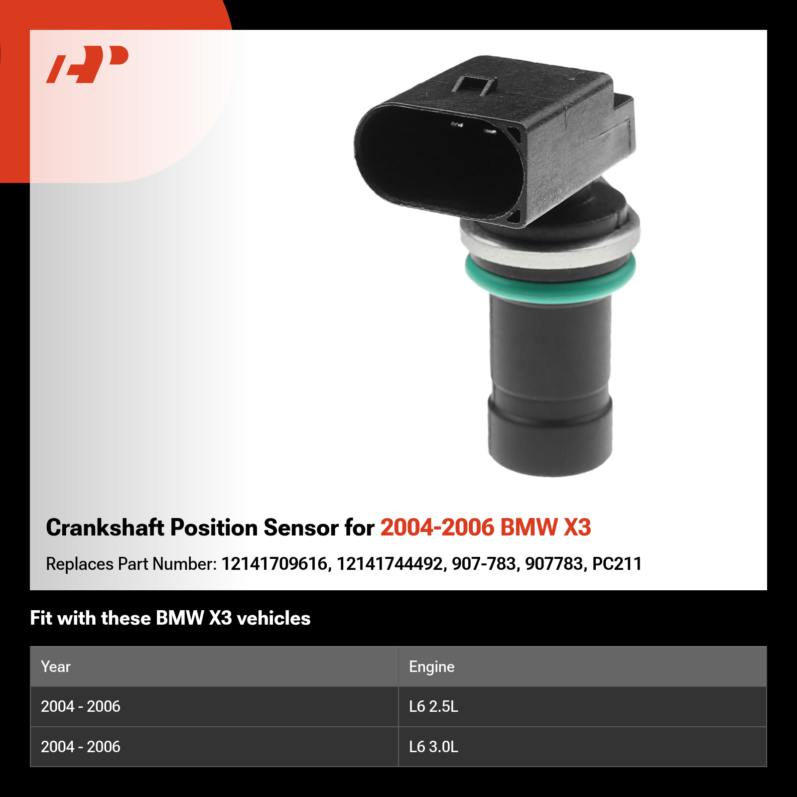 Crankshaft Position Sensor for 2004-2006 BMW X3