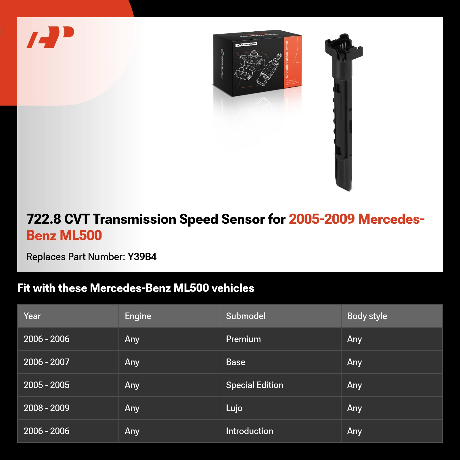 722.8 CVT Transmission Speed Sensor for 2005-2009 Mercedes-Benz ML500