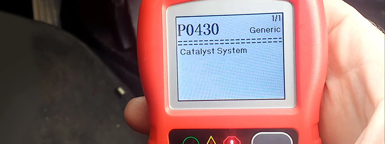 OBD2 scanner diagnosing error code P0430