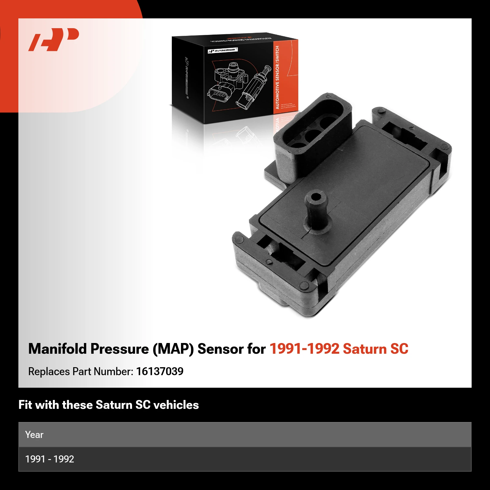 Manifold Pressure (MAP) Sensor for 1991-1992 Saturn SC