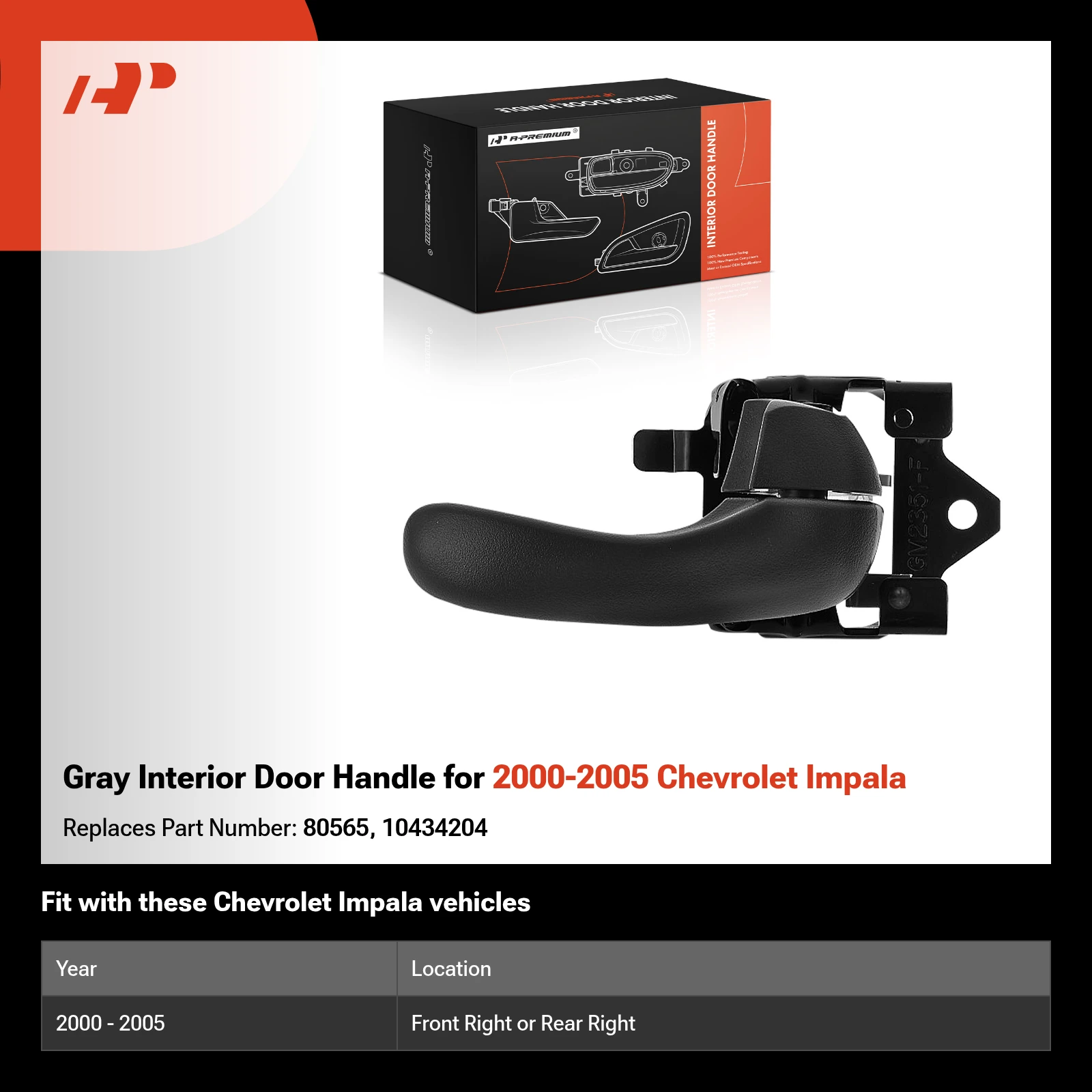 Gray Interior Door Handle for 2000-2005 Chevrolet Impala