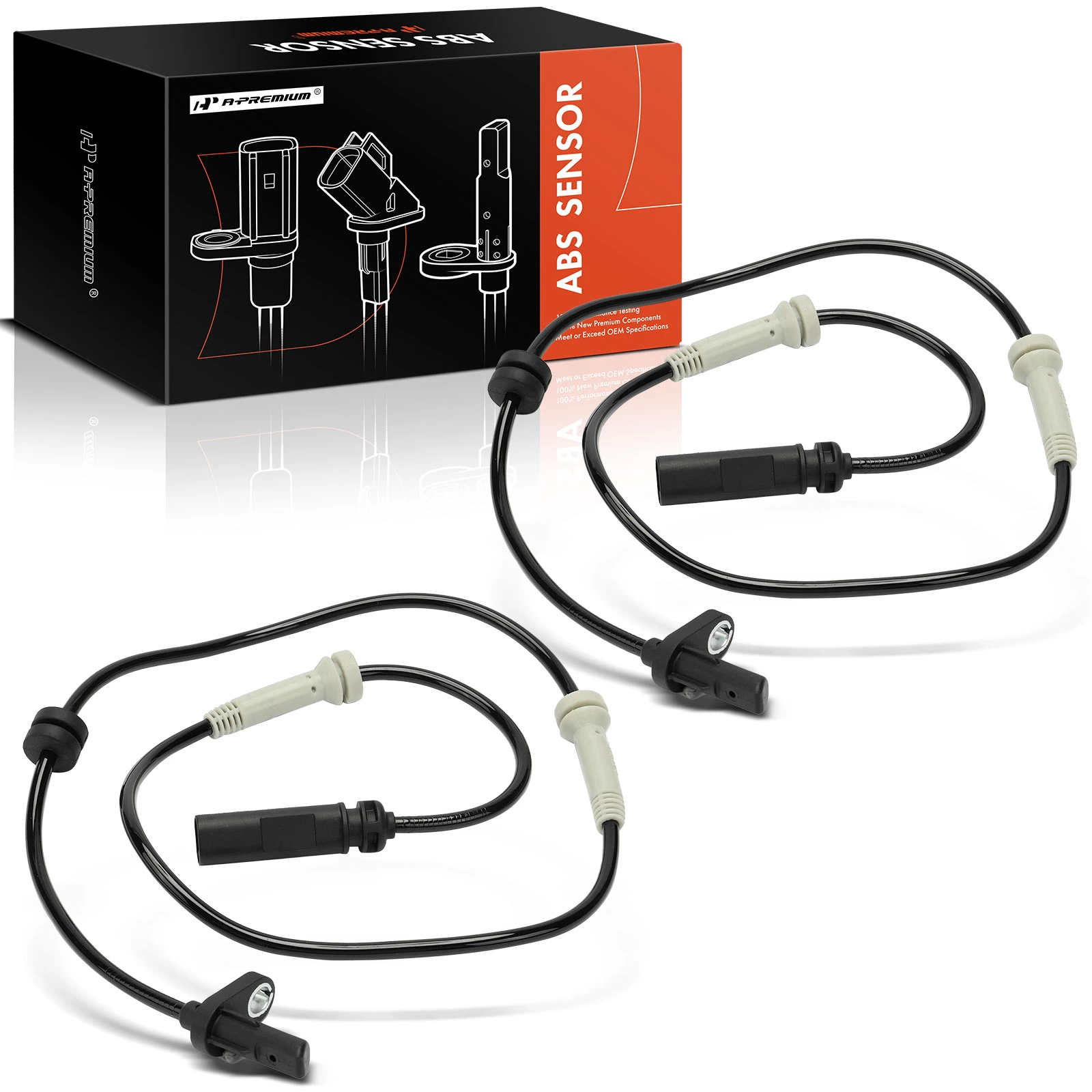 2 Pcs Front ABS Wheel Speed Sensor