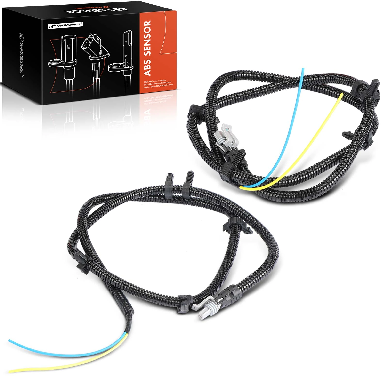 2 Pcs ABS Wheel Speed Sensor Wiring Harness
