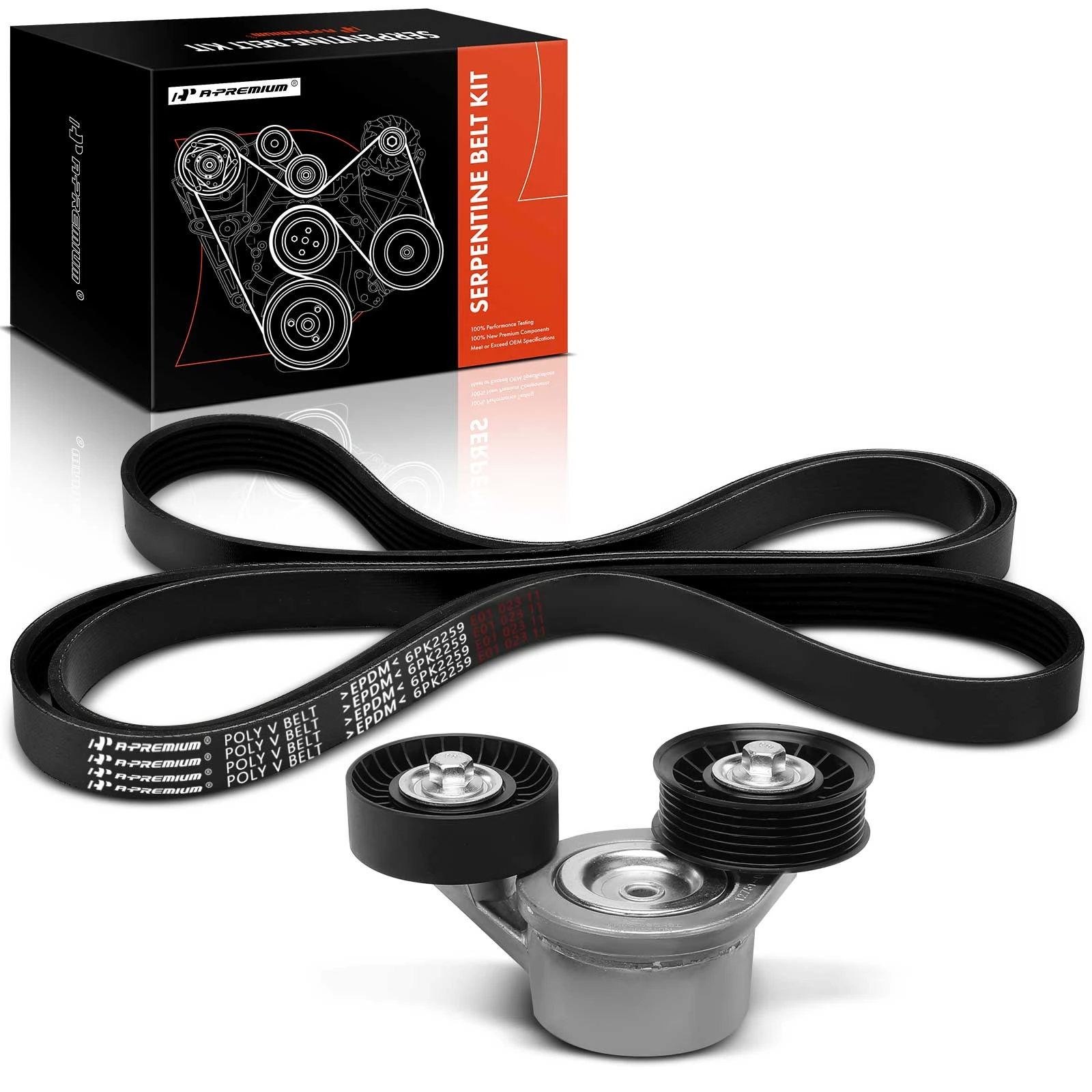 2 Pcs Serpentine Belt Drive Component Kit